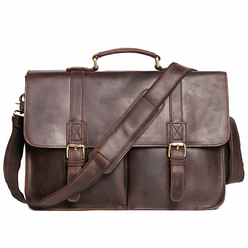 Large Capacity Retro Portable Crazy Horse Leather Briefcase For Men Large Capacity Retro Portable Crazy Horse Leather Briefcase For Men