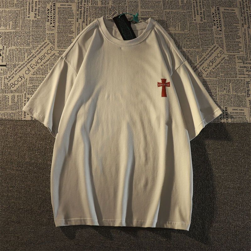 Versatile Loose Fitting Cotton Short Sleeved T-shirt