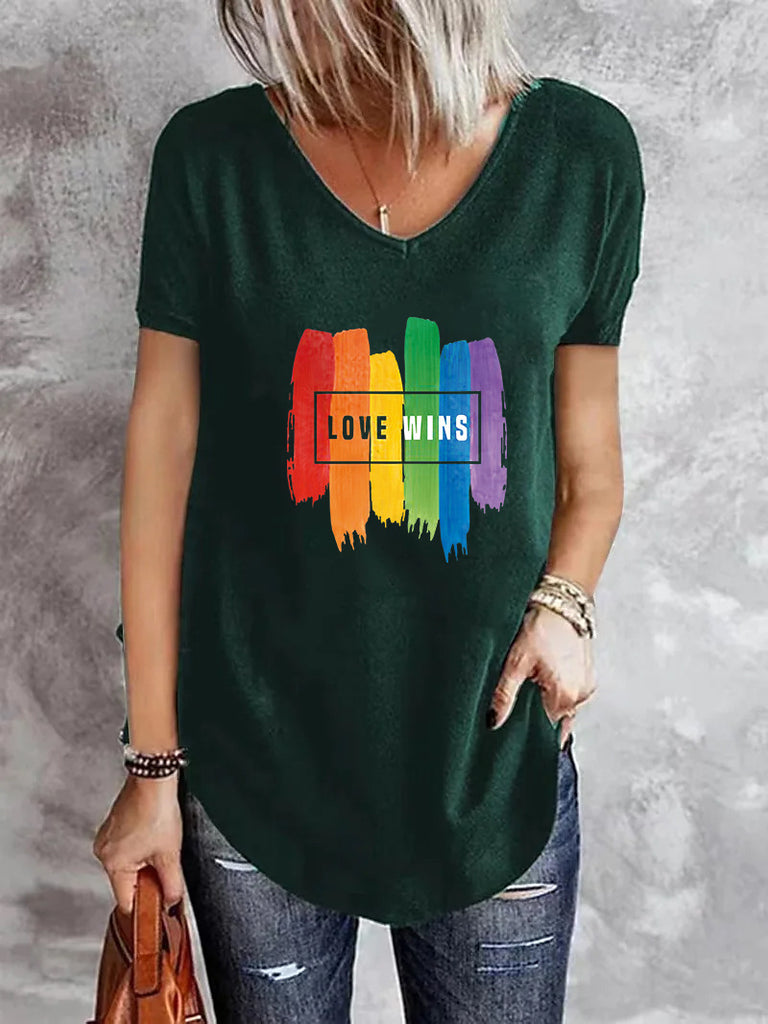 Rainbow Letter Printing Lady Temperament Commuting Fashion