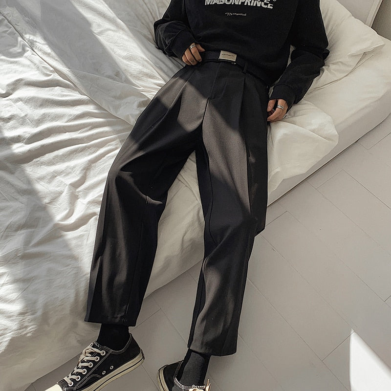 Straight men with wide leg pants