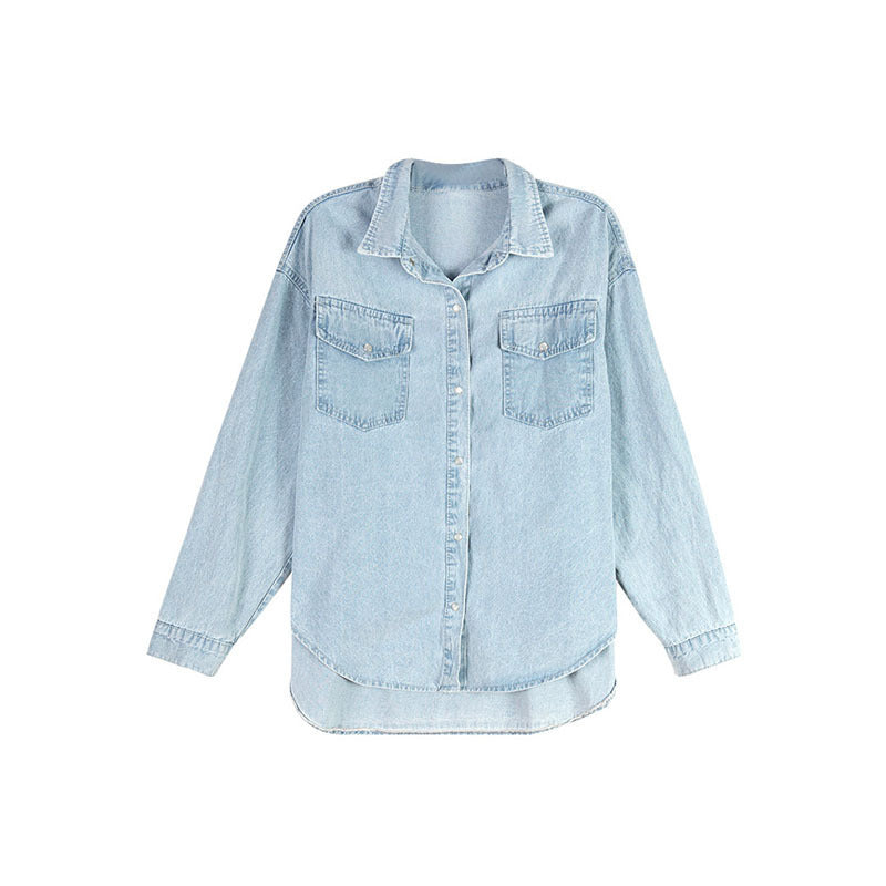Loose denim shirt female Loose denim shirt female
