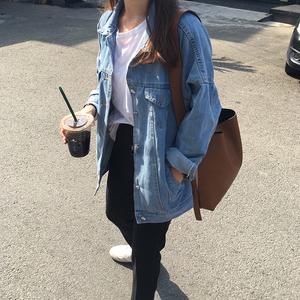 Loose student bf style denim jacket women