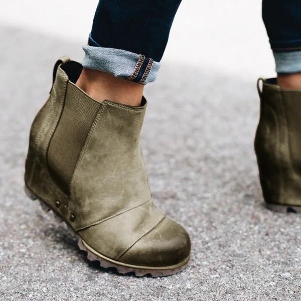 Europe and America Wedge heel Martin boots
