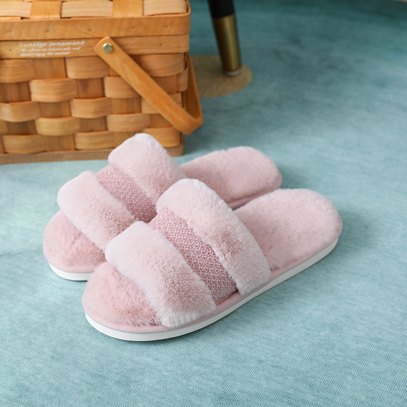 Slipper Opening Indoor Cotton Slipper Women's Thick Sole