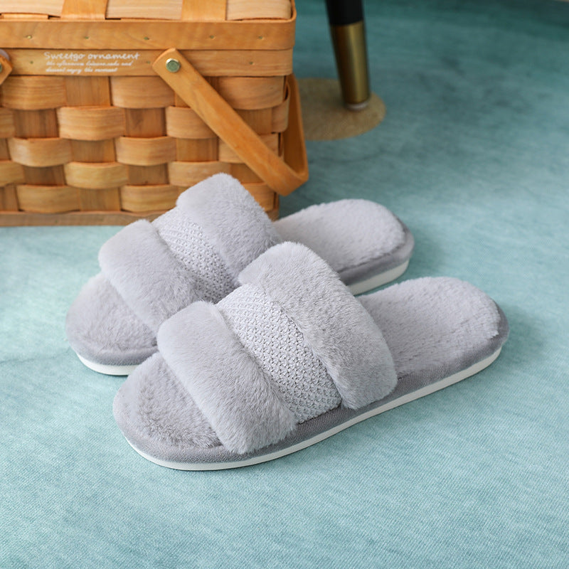 Slipper Opening Indoor Cotton Slipper Women's Thick Sole