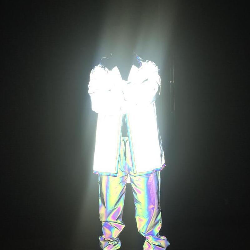 Men Jacket Hip Hop Windbreaker  Reflective Jacket