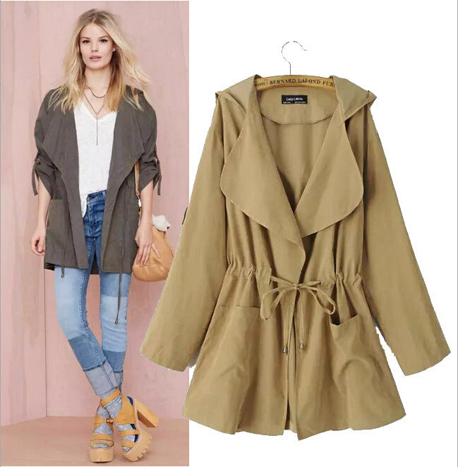 Hooded trench coat