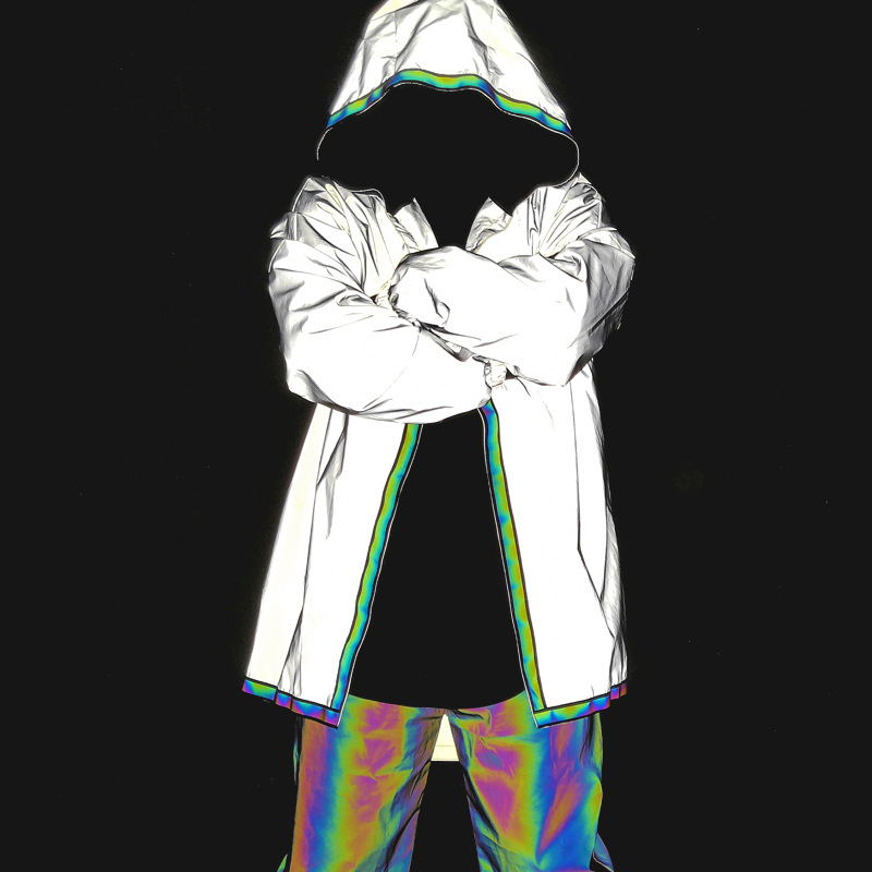 Men Jacket Hip Hop Windbreaker  Reflective Jacket