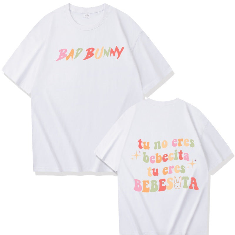 Bad Bunny Cartoon Letter Pattern Printing For Men And Women