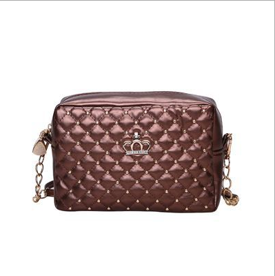 Women PU Crossbody Rivet Chain Shoulder Bag