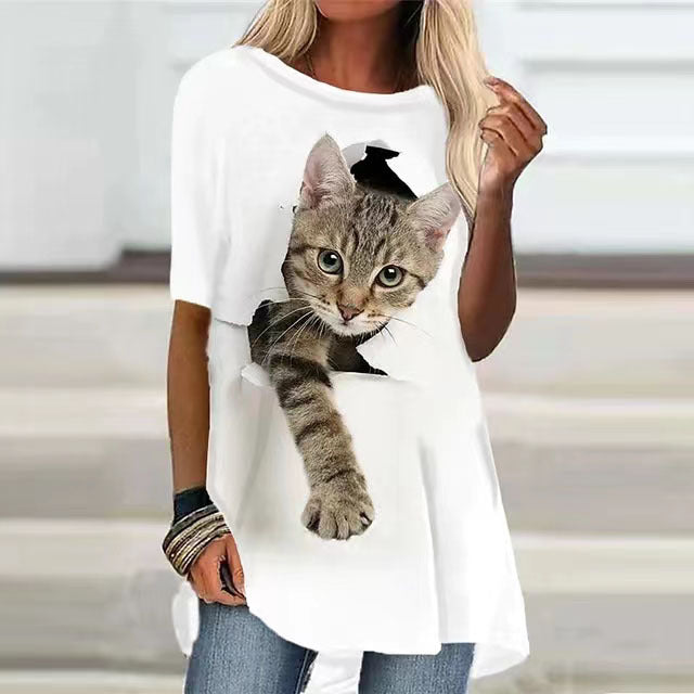 Fashion Women's Short Sleeve Digital Printing