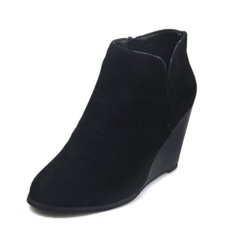 Wedge Heel Ankle Boots Hot Style Nude Boots Fashion