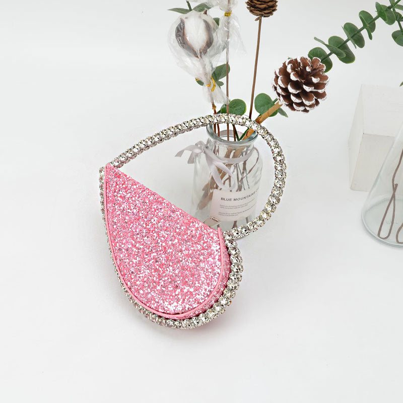 Diamond Heart-shaped Clutch Diamond Dinner Bag Clutch Small