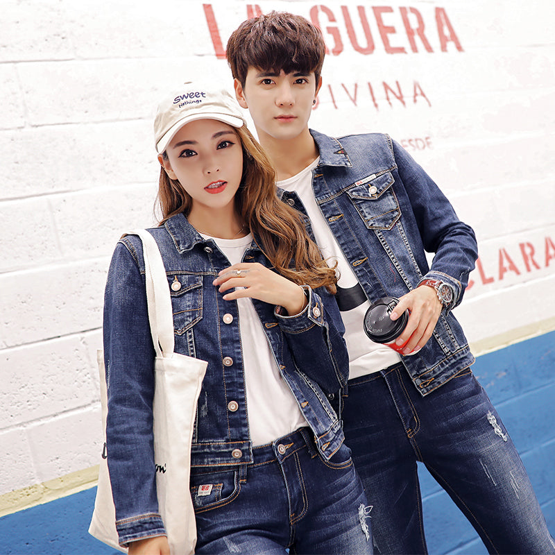 Slim fit Denim Jacket Men And Women Couple Jacket