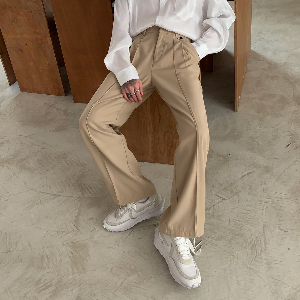 Loose And Thin Straight Men'S Solid Color Wild Wide-Leg Pants Men