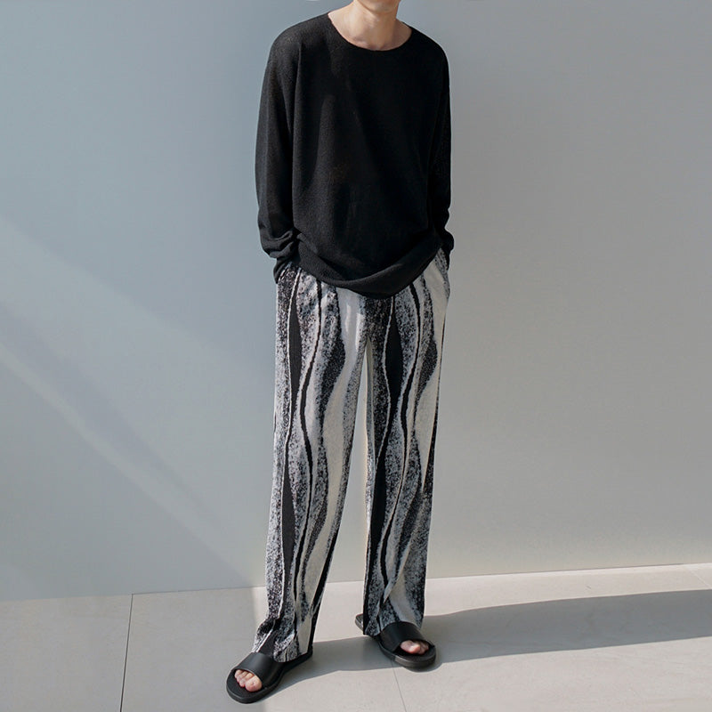 Straight Pants Drape Chic Loose Casual Trousers Korean Style Trendy Wide-Leg Pants Men