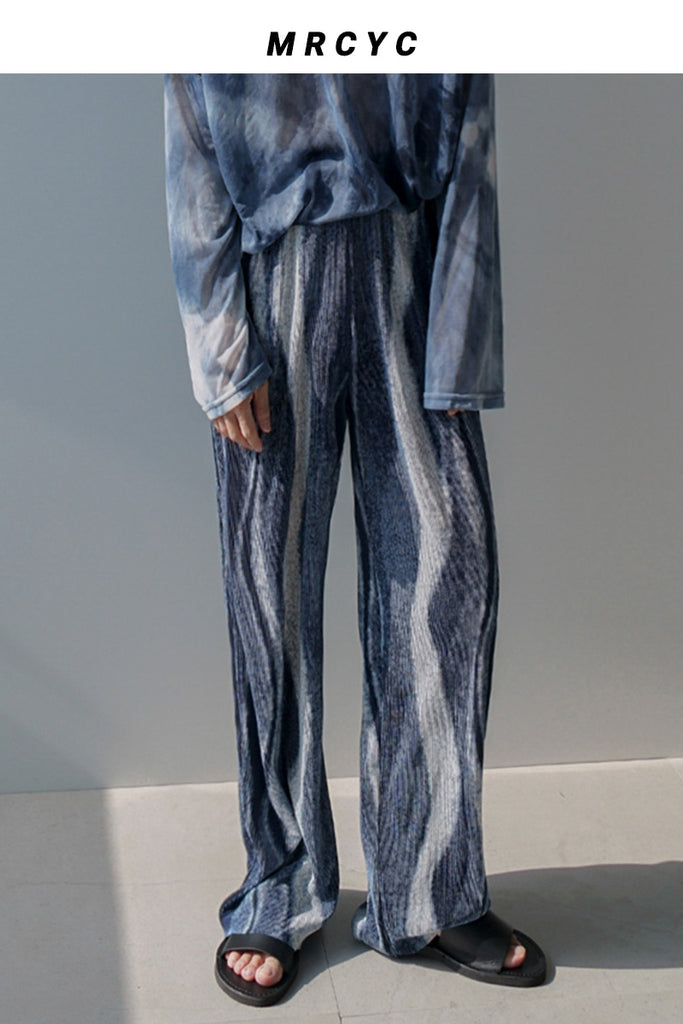 Straight Pants Drape Chic Loose Casual Trousers Korean Style Trendy Wide-Leg Pants Men