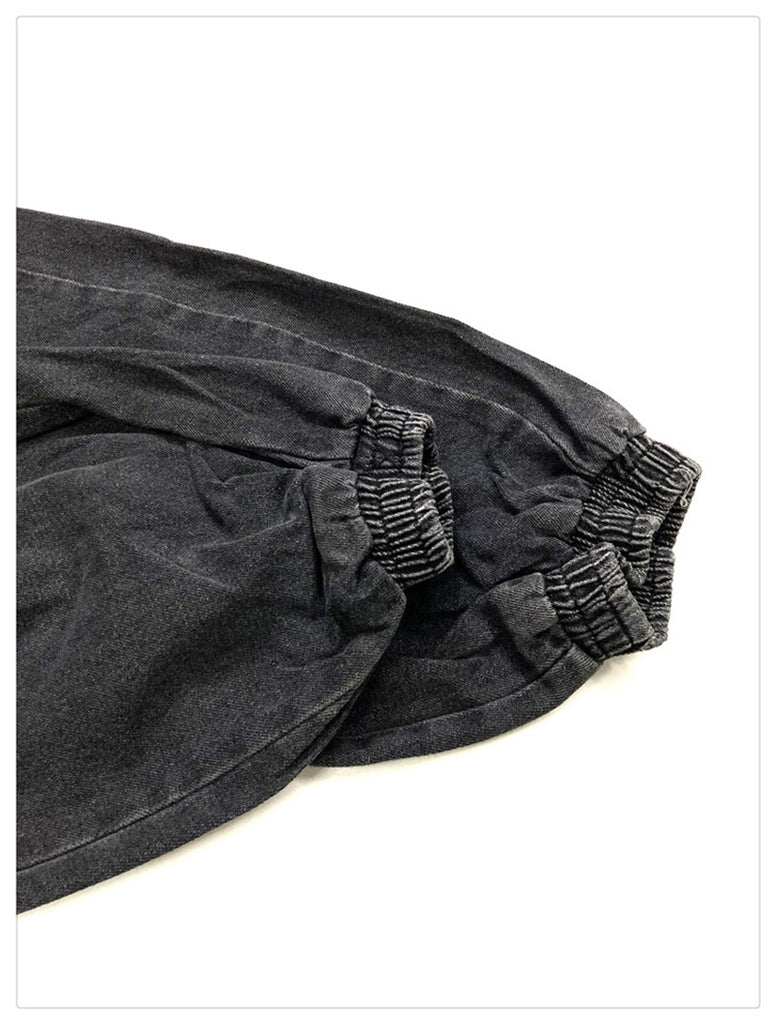 Jeans Men And Women Elastic Waist Loose Large Size Wide Leg Pants