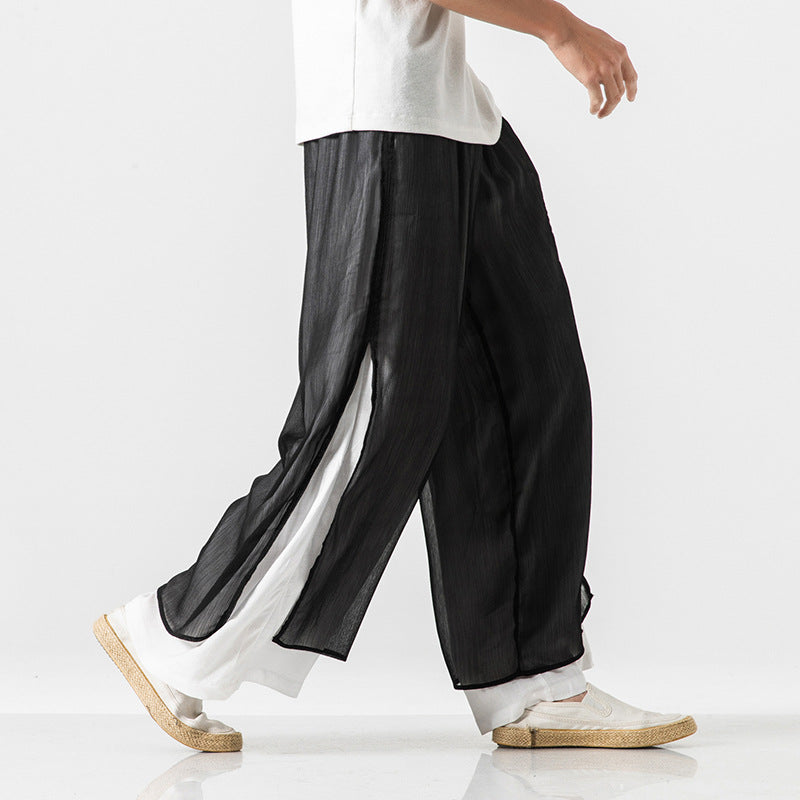 Loose and Comfortable Han Element Wide-leg Pants For Men