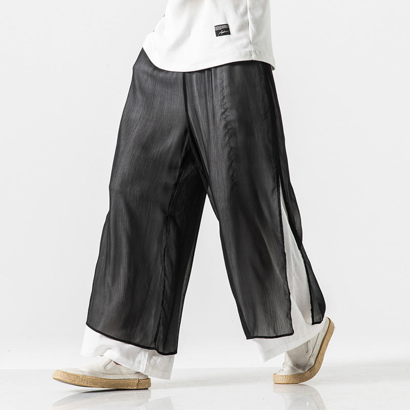 Loose and Comfortable Han Element Wide-leg Pants For Men