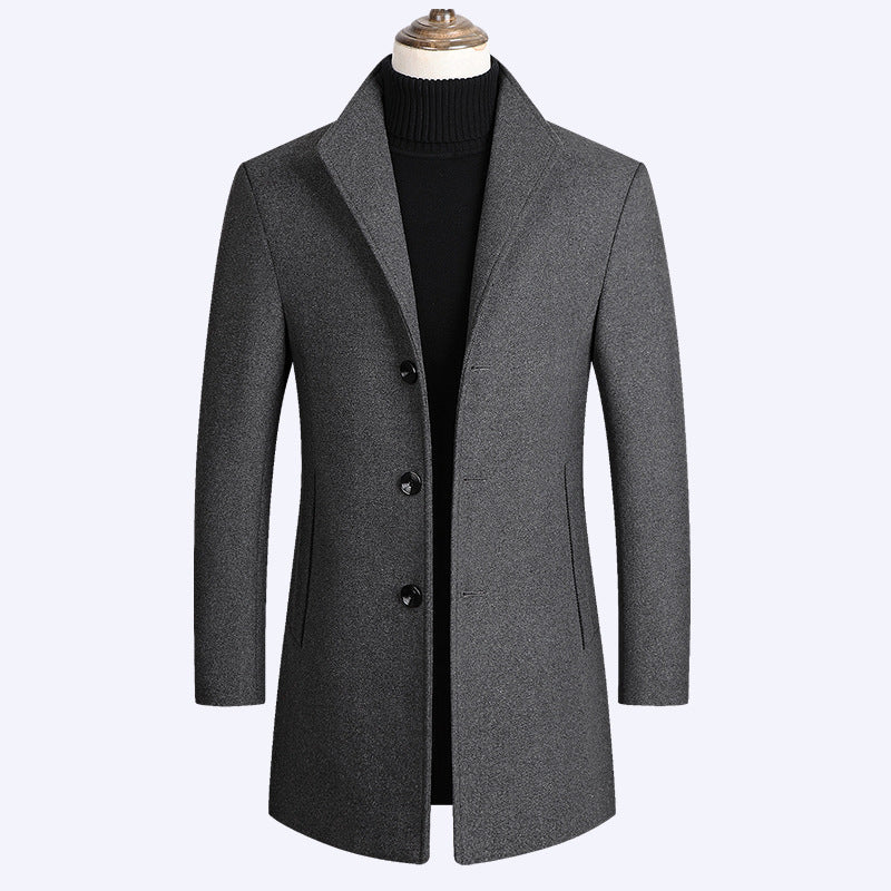 Woolen Coat Men Autumn And Winter Middle-Aged Men Woolen Coat Men Autumn And Winter Middle-Aged Men