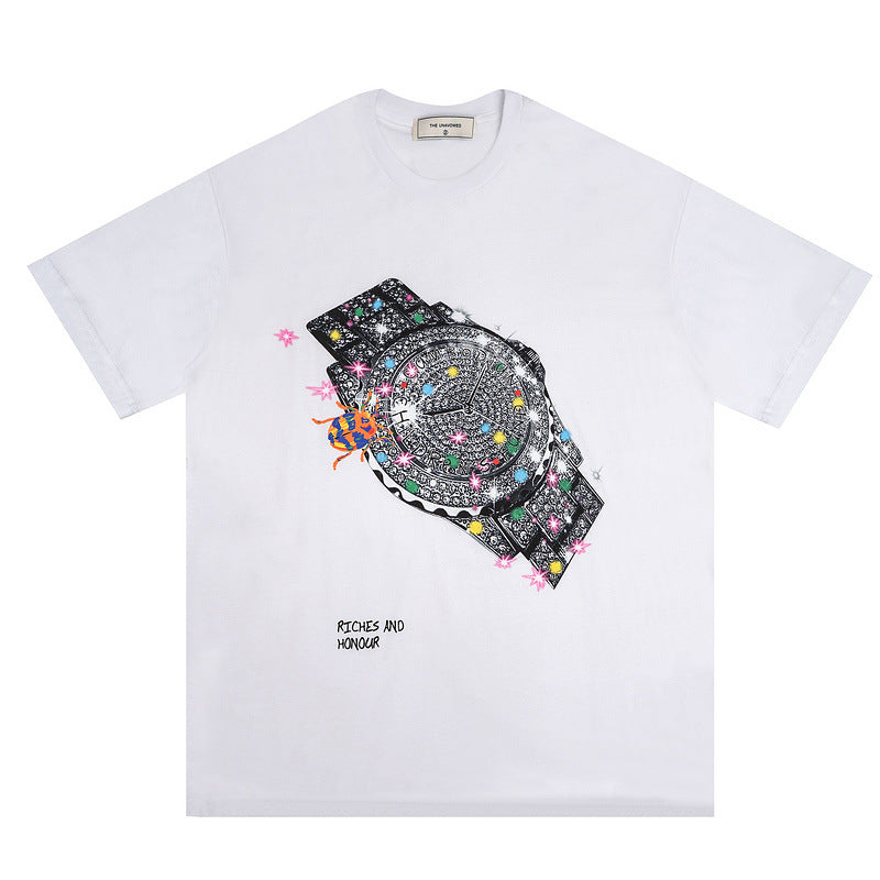 Watch Print Short-sleeved T-shirt Men