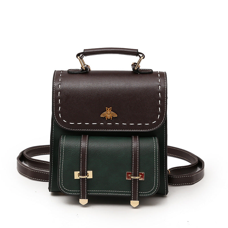 Contrasting Retro Small Backpack Women