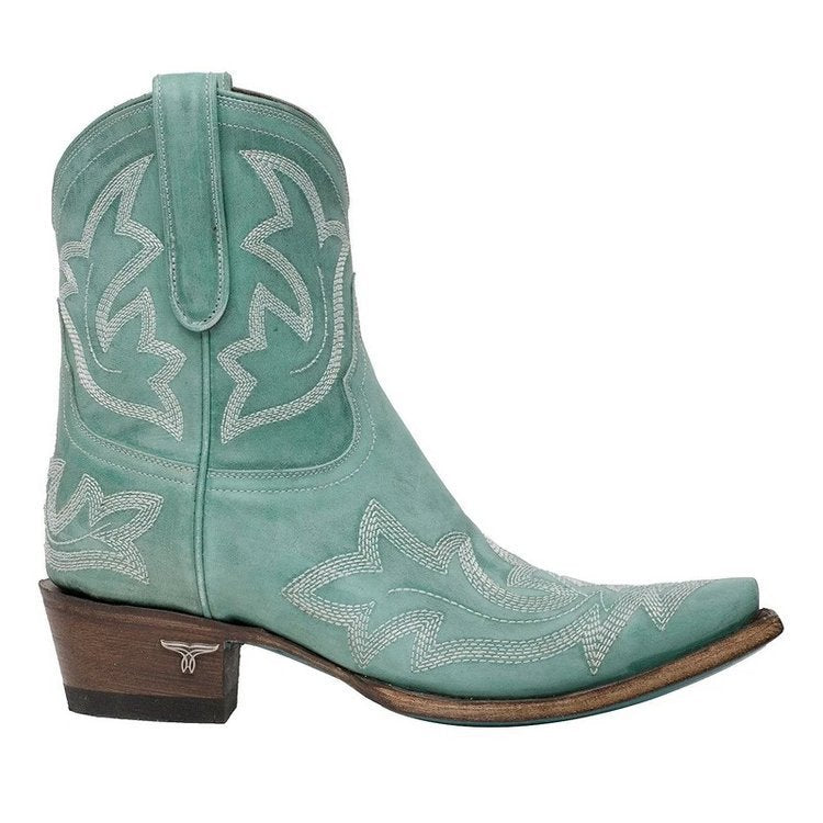 Faux Leather Cowboy Ankle Boots For Women Wedge Faux Leather Cowboy Ankle Boots For Women Wedge