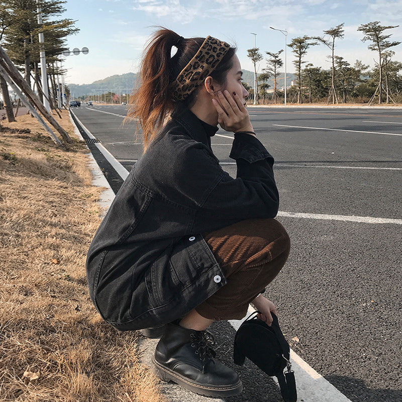Washed Denim Jacket Women Loose Korean Style