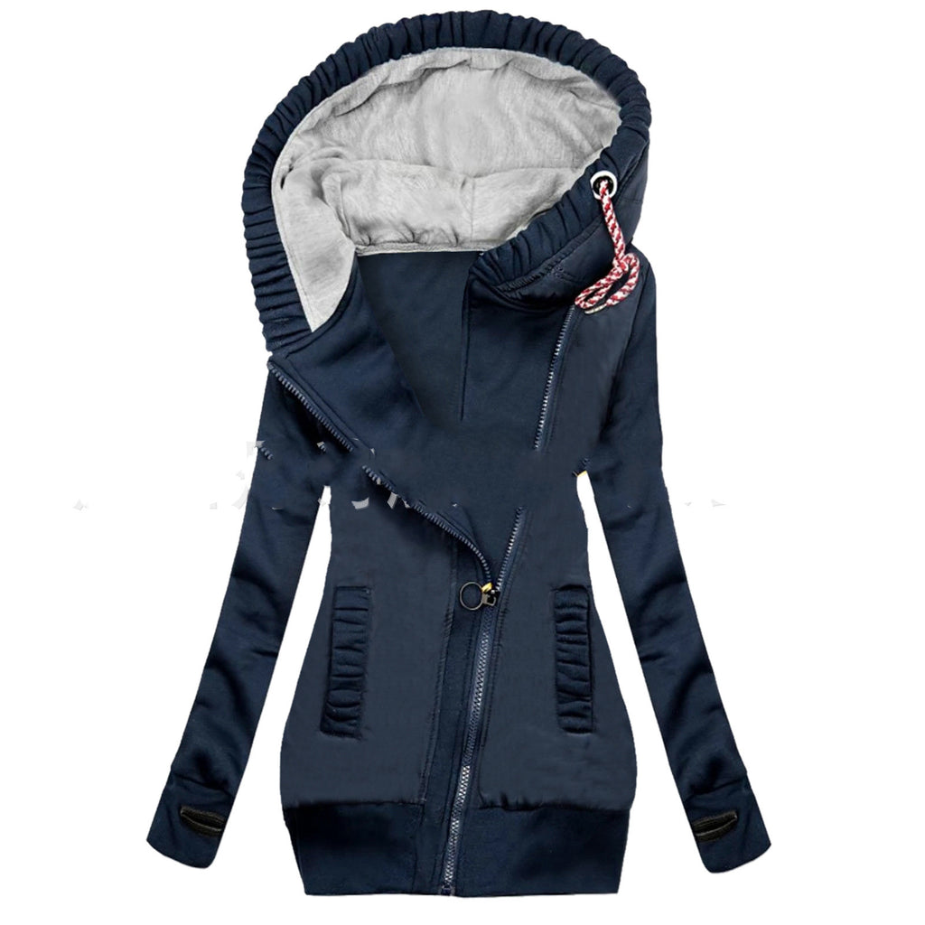 Medium - length slim trench coat for versatile women