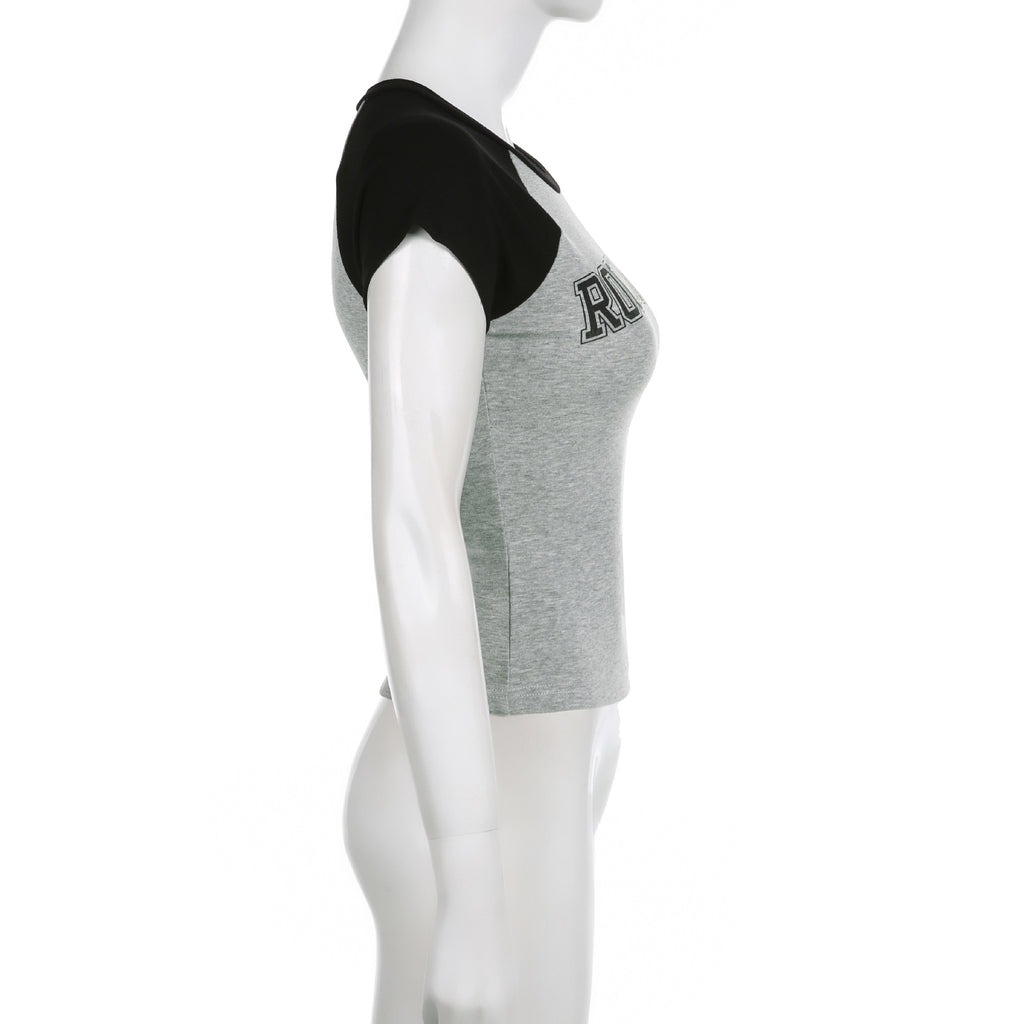 Spicy Girls' Tight-fitting Short Knitted Top With Exposed Navel