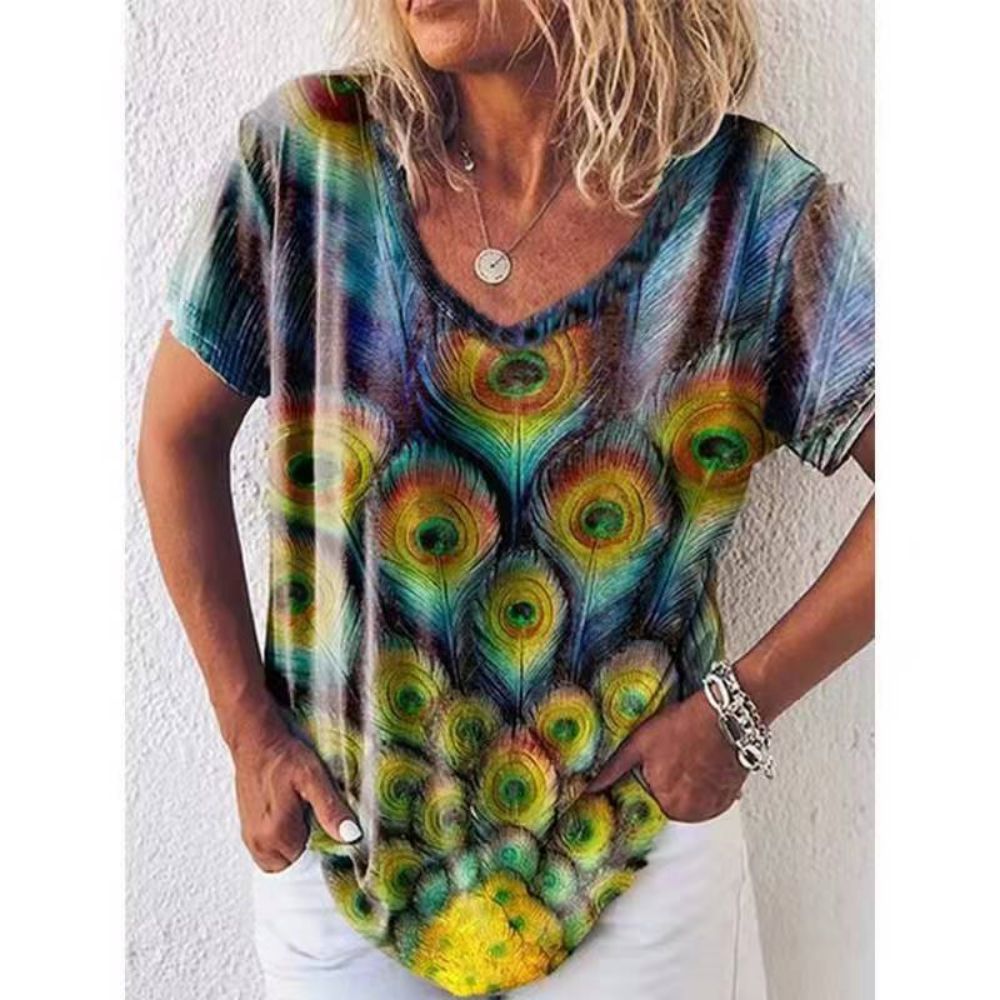 T-shirt Animal Print Casual Loose Street Trend