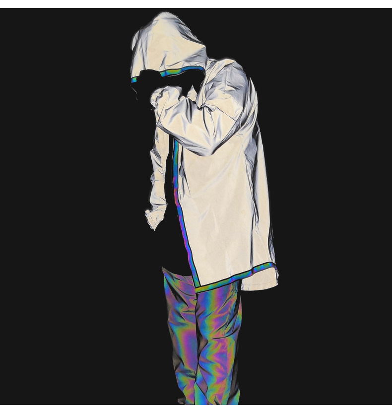 Men Jacket Hip Hop Windbreaker  Reflective Jacket