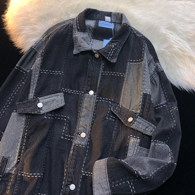 Black Denim Cardigan Jacket New Men And Women
