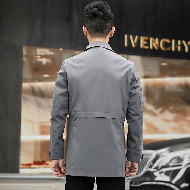 Lapel men's trench coat