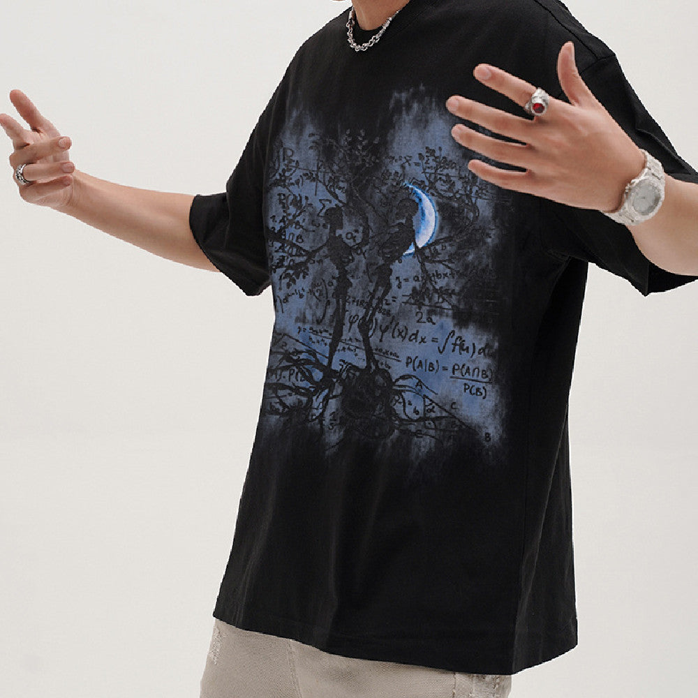 White Ink Digital Direct Print Short Sleeve T-shirt