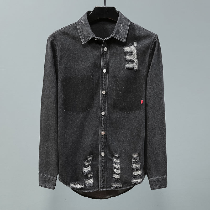 Men's long sleeve denim shirt