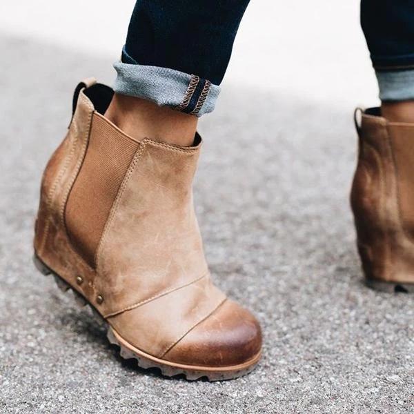 Europe and America Wedge heel Martin boots