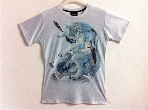 Patterned 3D short-sleeved t-shirt men