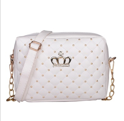 Women PU Crossbody Rivet Chain Shoulder Bag