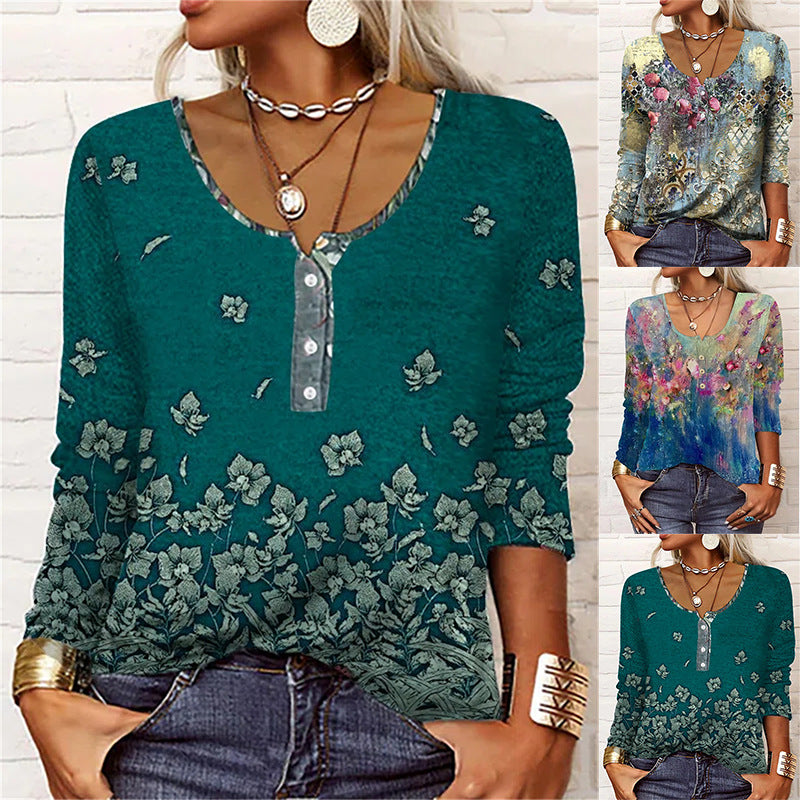 Personalized Flower T-shirt Casual Fashion