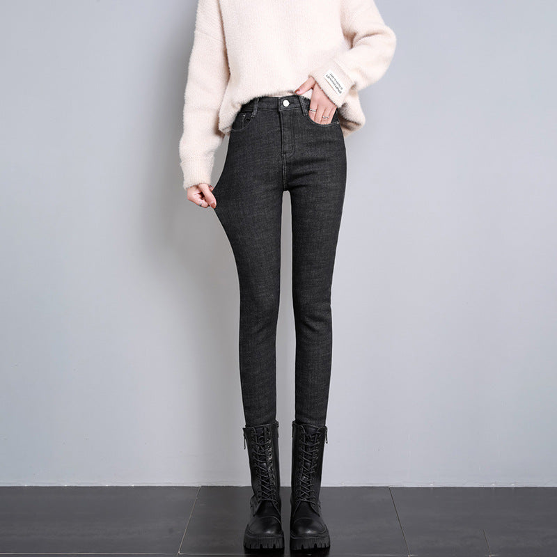 New Single-layer Fleece-lined Skinny Pants New Single-layer Fleece-lined Skinny Pants