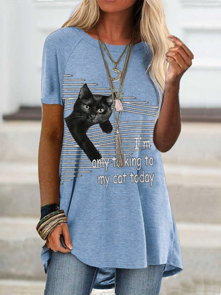 Fashion Women's Short Sleeve Digital Printing