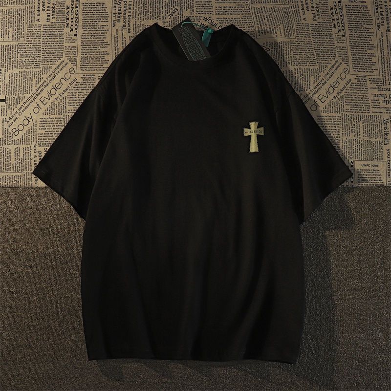 Versatile Loose Fitting Cotton Short Sleeved T-shirt