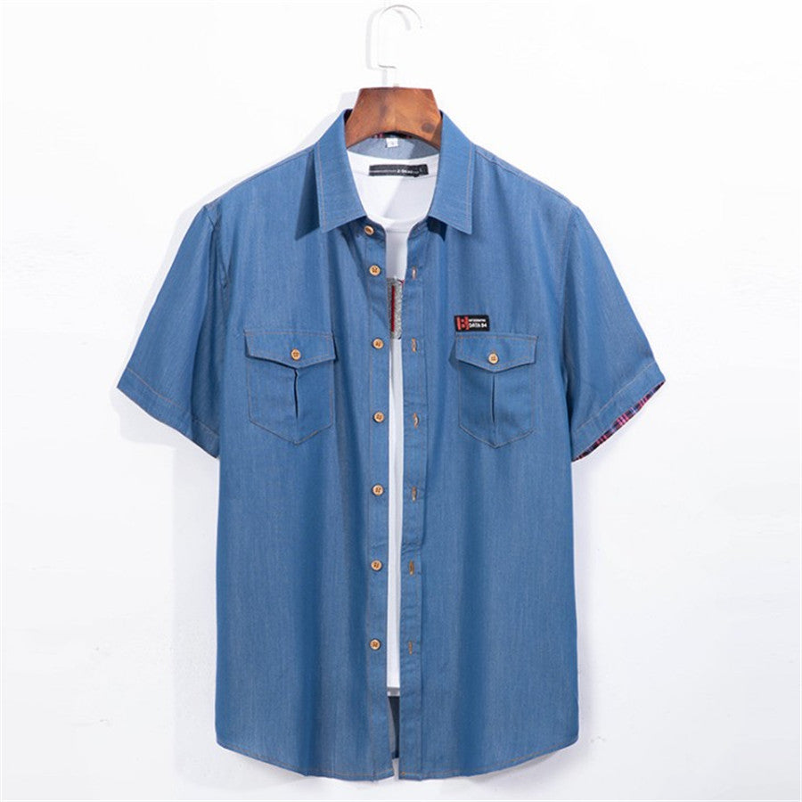 Denim short sleeve T-shirt