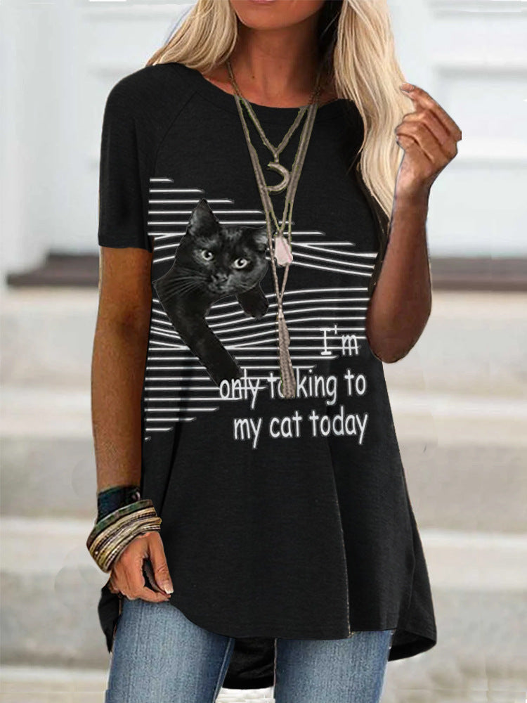 Fashion Women's Short Sleeve Digital Printing