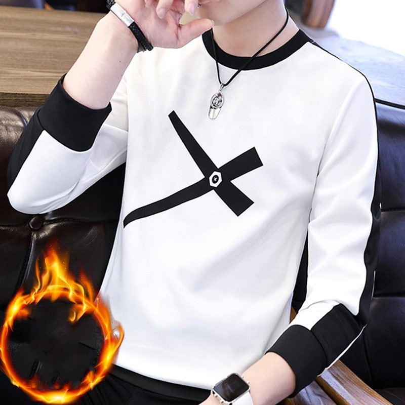 Sleeve long sleeve T-shirt men plus velvet thickening Sleeve long sleeve T-shirt men plus velvet thickening