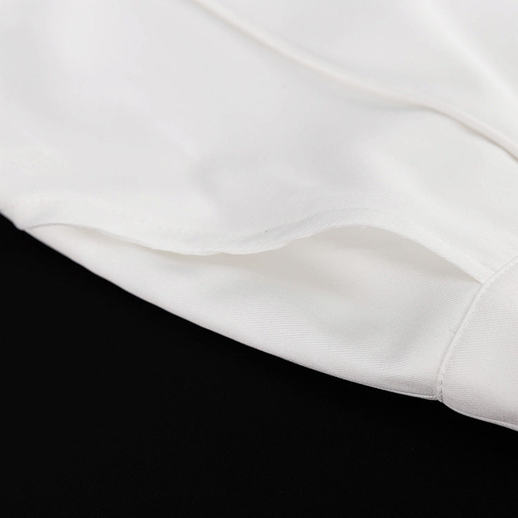 Milky White Commuter Mop Skirt For Women