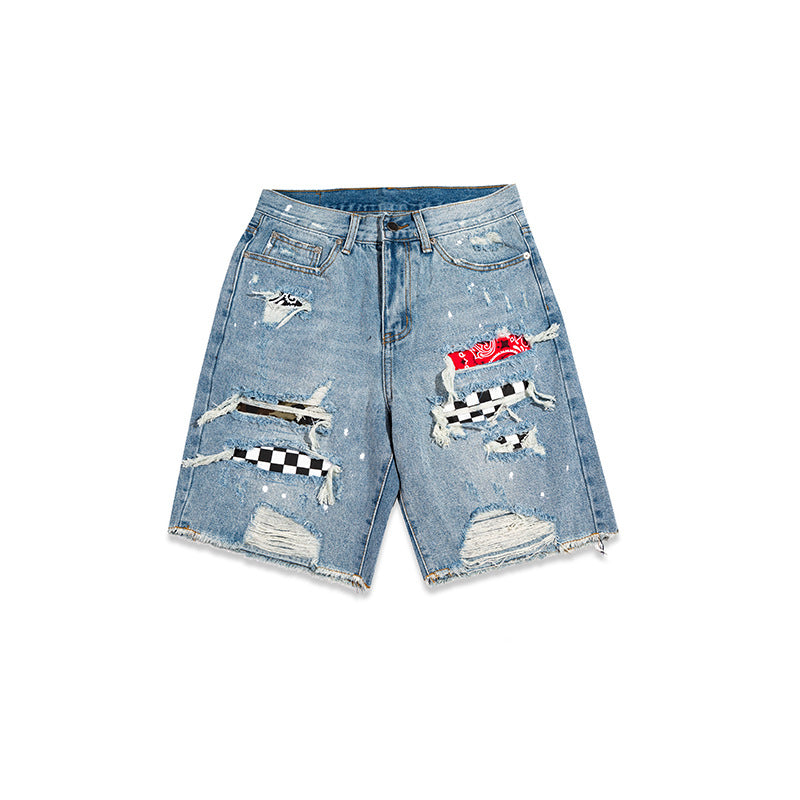 Street denim shorts