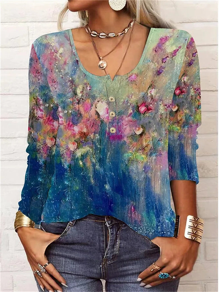 Personalized Flower T-shirt Casual Fashion